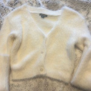 White, fuzzy, long sleeve